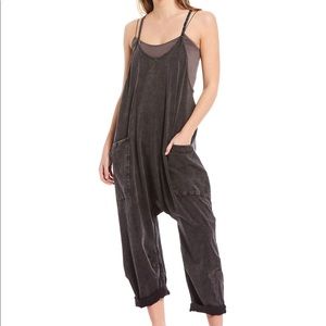 FP Movement Sleeveless Scoop Neck Ankle Length Hot Shot Onesie Washed Black